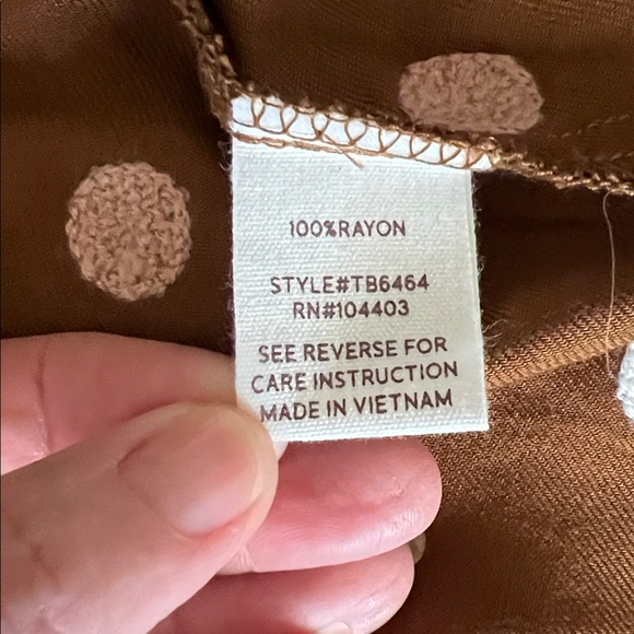 NEW Blu Pepper Brown Pink 3D Polka Dot Women's Halter Tank Top - Picture 6 of 6